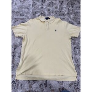 Ralph Lauren Shirt Mens LARGE Yellow Short Sleeve Polo collared custom Size L
